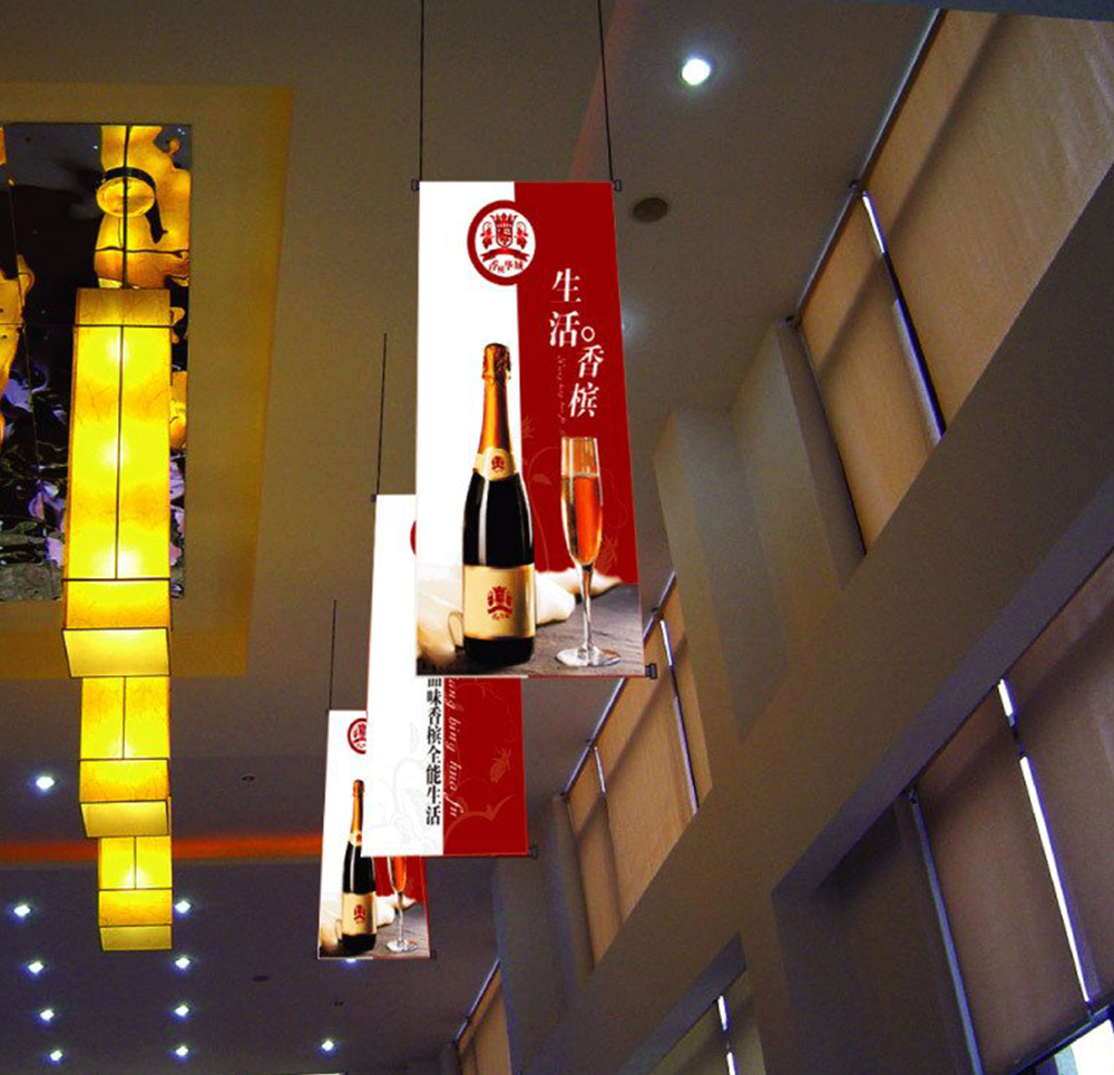 深圳吊旗定制、夾黑雙面布、阻燃布吊幔吊旗、寫(xiě)真掛畫(huà)